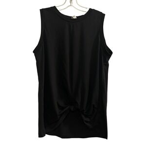 GOORY COLLECTION Black Sleeveless Twist Front Tank Top Women's XL
